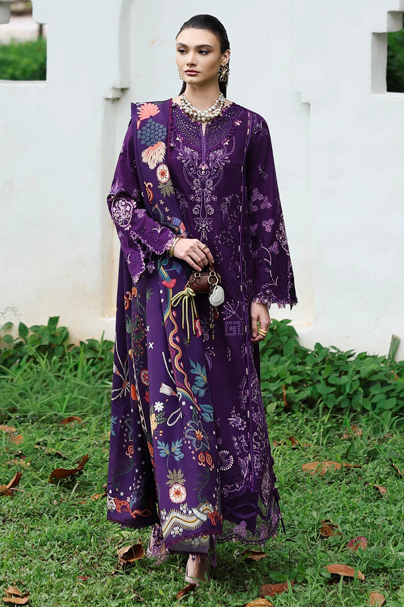 Deep Purple Embroidered 3-Piece Suit