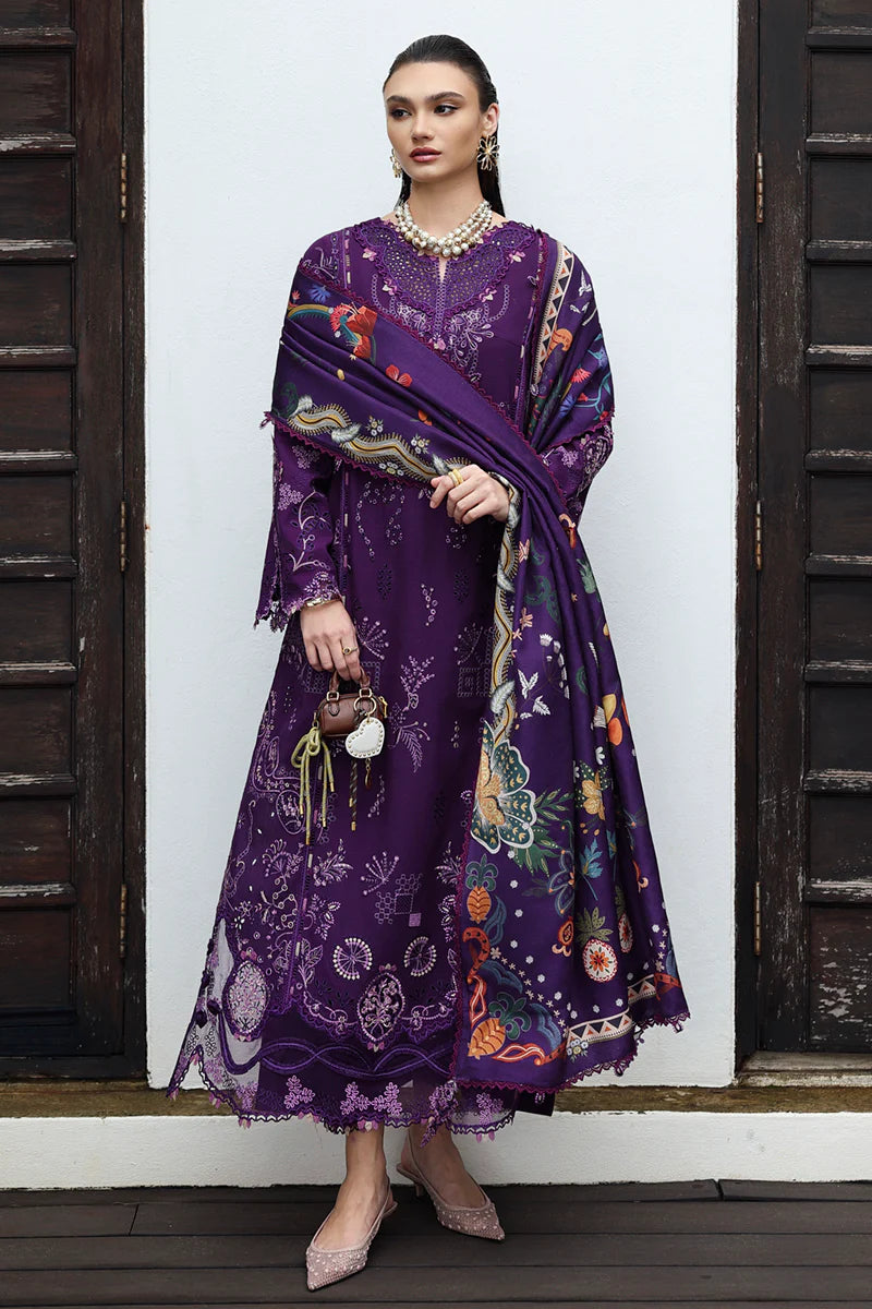 Deep Purple Embroidered 3-Piece Suit