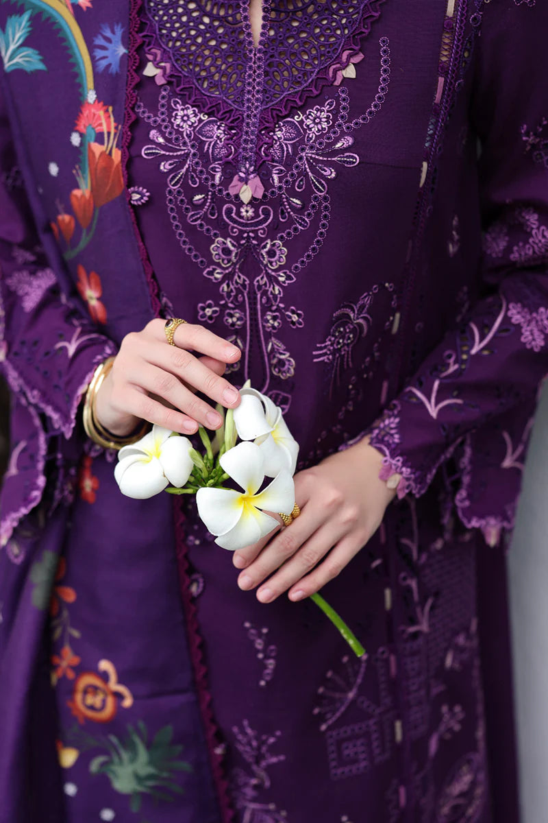Deep Purple Embroidered 3-Piece Suit