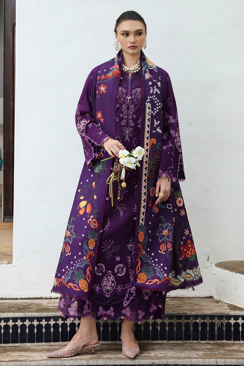 Deep Purple Embroidered 3-Piece Suit