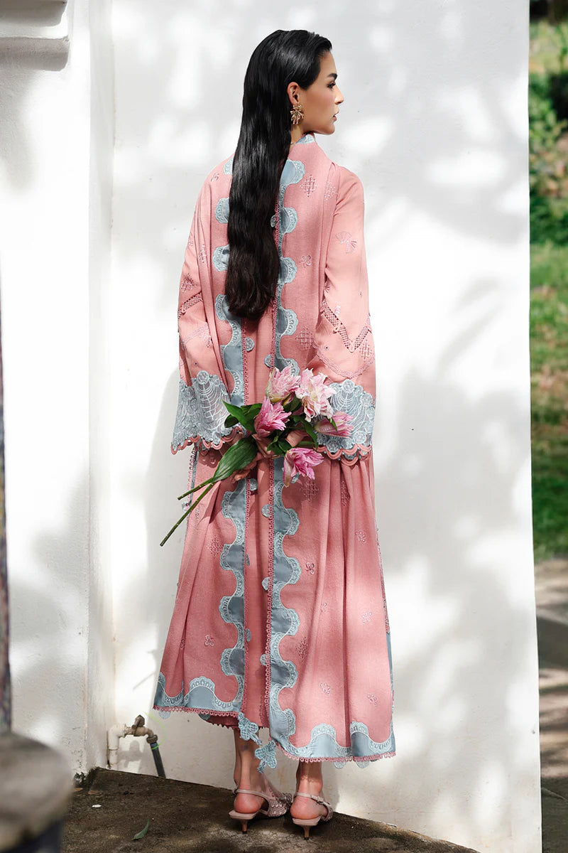 Pink & Sky Blue Embroidered 3-Piece Suit | Luxury Lawn Collection