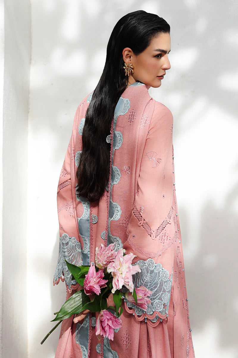 Pink & Sky Blue Embroidered 3-Piece Suit | Luxury Lawn Collection
