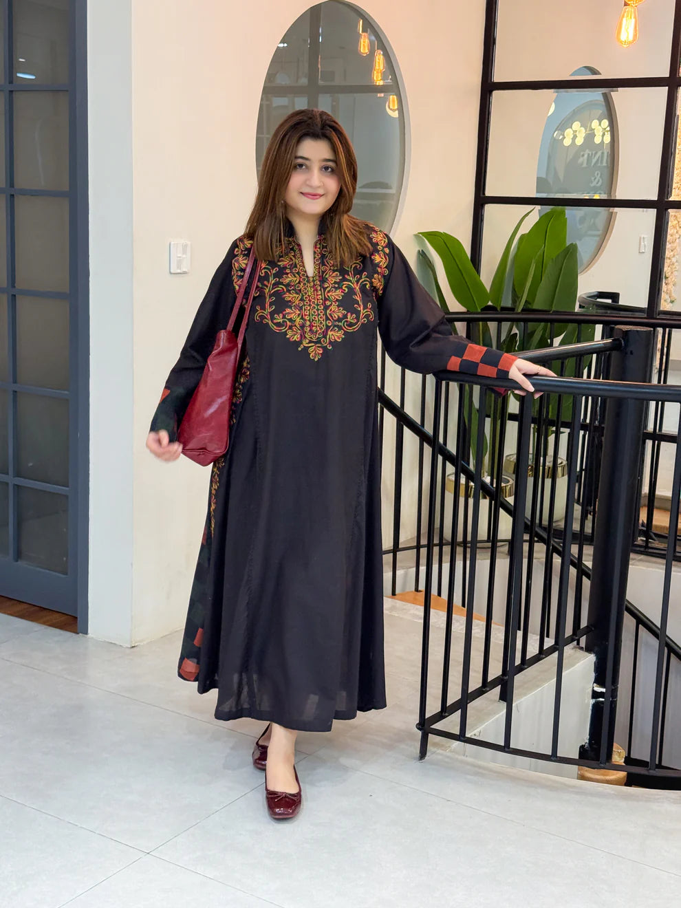 Black Lawn Embroidered Frock – Elegant Eastern Style