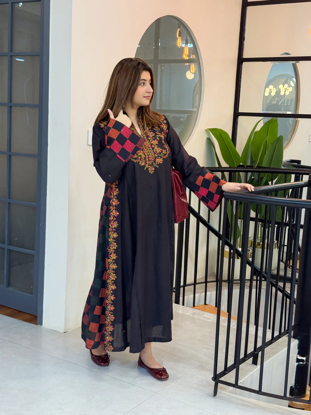Black Lawn Embroidered Frock – Elegant Eastern Style