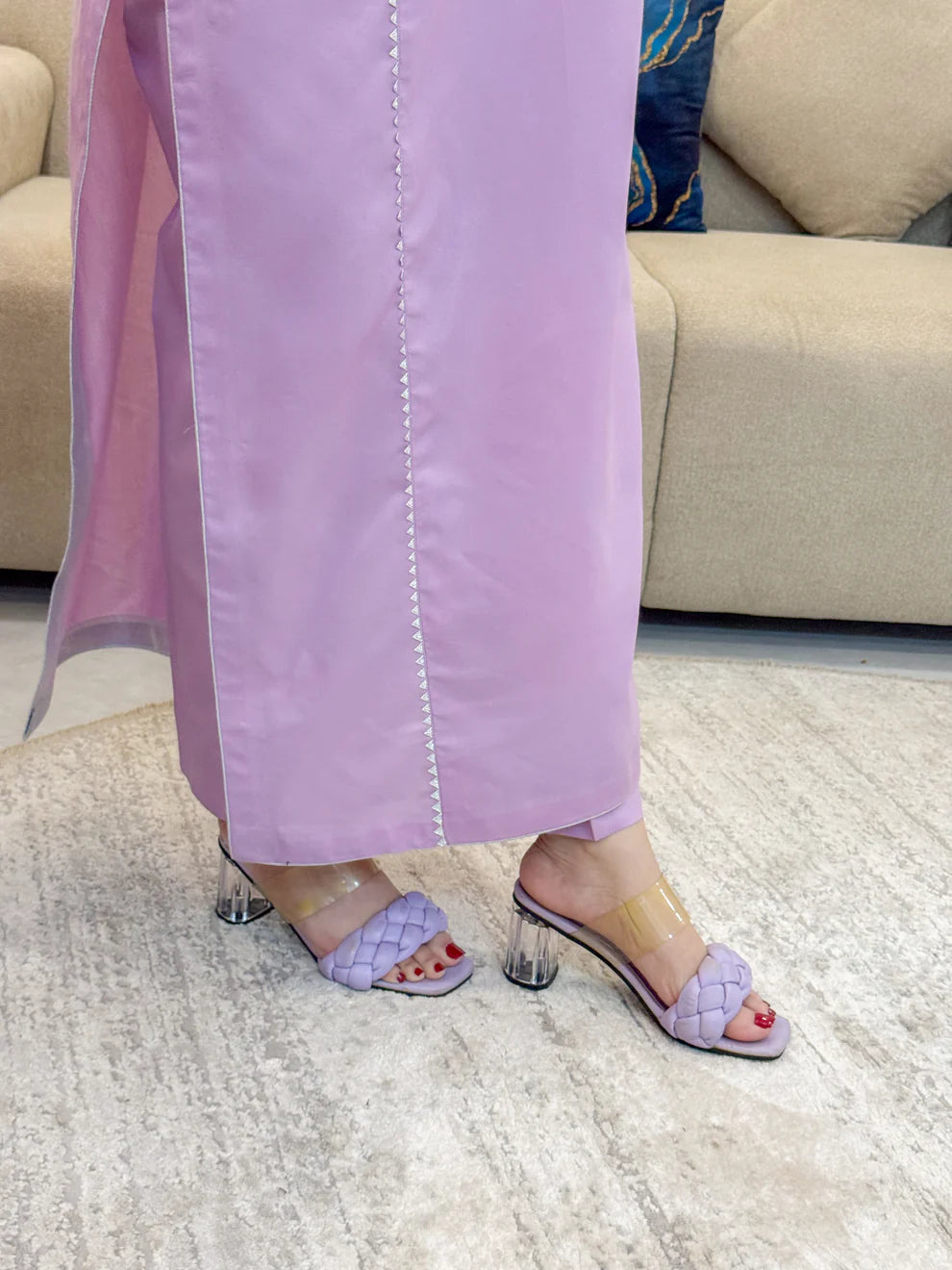 2 Piece Embroidered Suit – All Season Purple Elegance