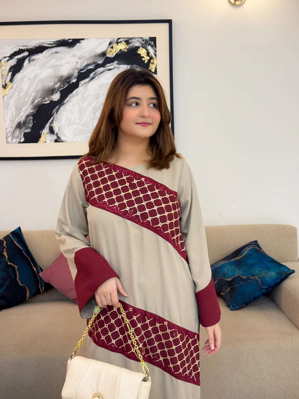 Skin Embroidered 2-Piece Winter Karandi Suit