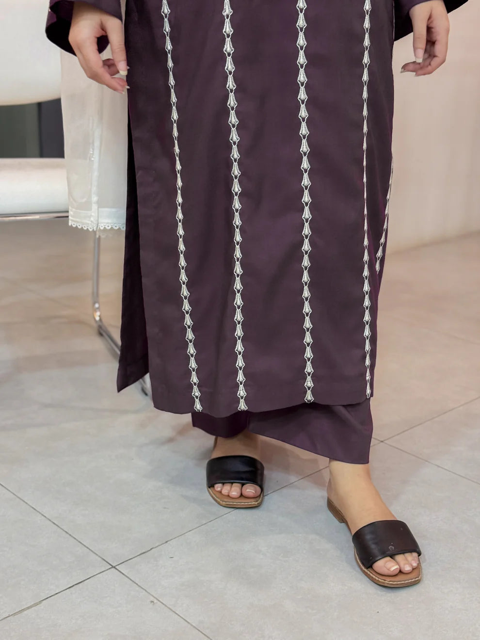 Purple Embroidered 3-Piece Suit – Mid-Season Collection