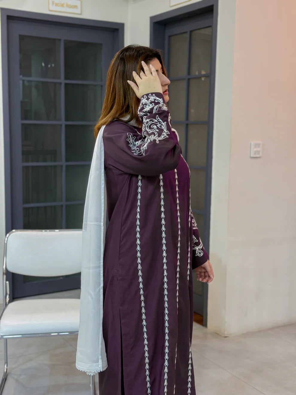 Purple Embroidered 3-Piece Suit – Mid-Season Collection