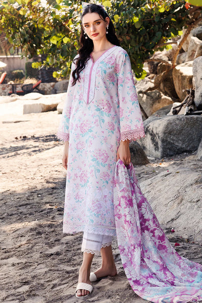 Pastel Floral Printed Lawn Suit with Lace Detailing