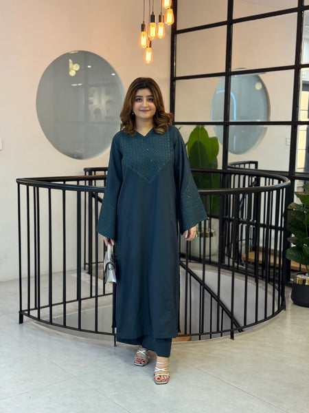 Winter Karandi Embroidered 2-Piece Suit – Green