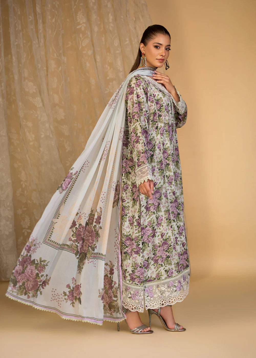 3 piece embroidered lawn outfit.