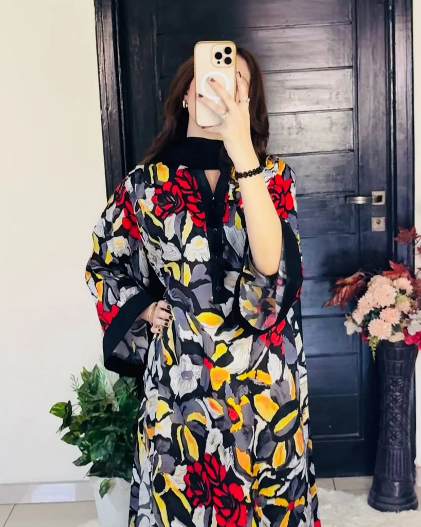 Bold Floral Winter 3-Piece Viscose Suit