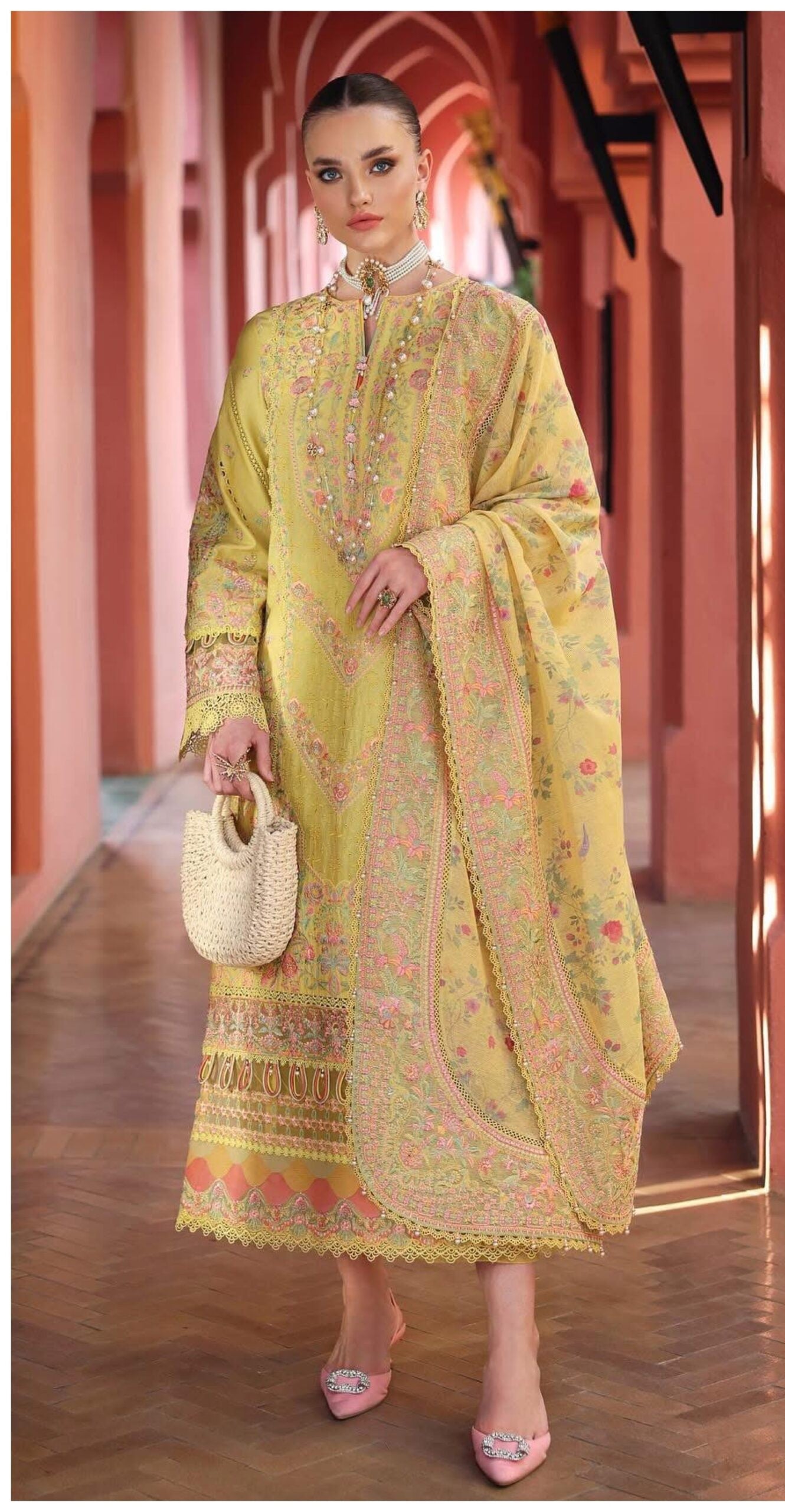 Mustard Embroidered Luxury 3 Piece Winter Dress | Ready to Wear