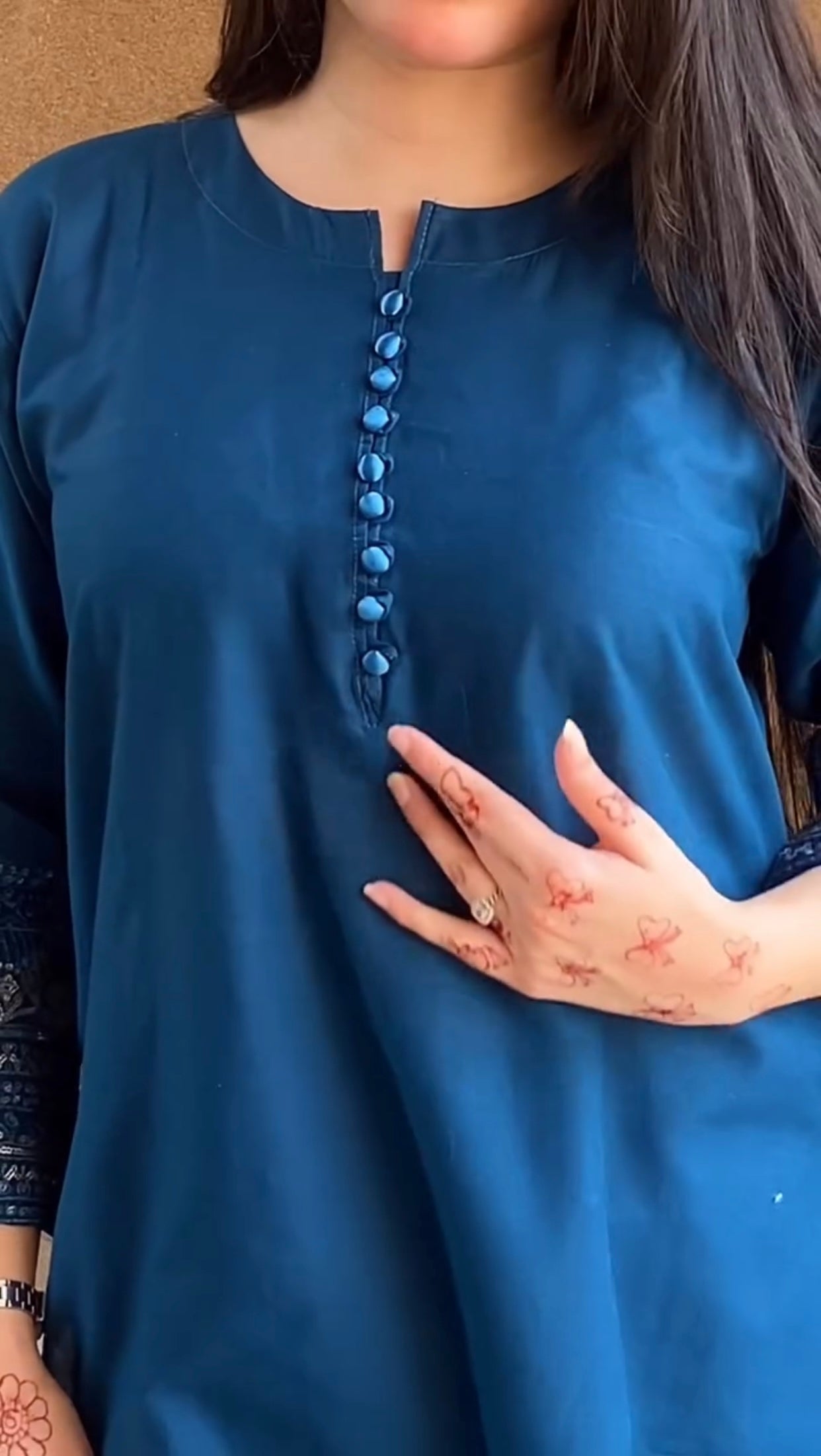 3 Piece Embroidered Lawn Suit – Teal Blue with Dupatta