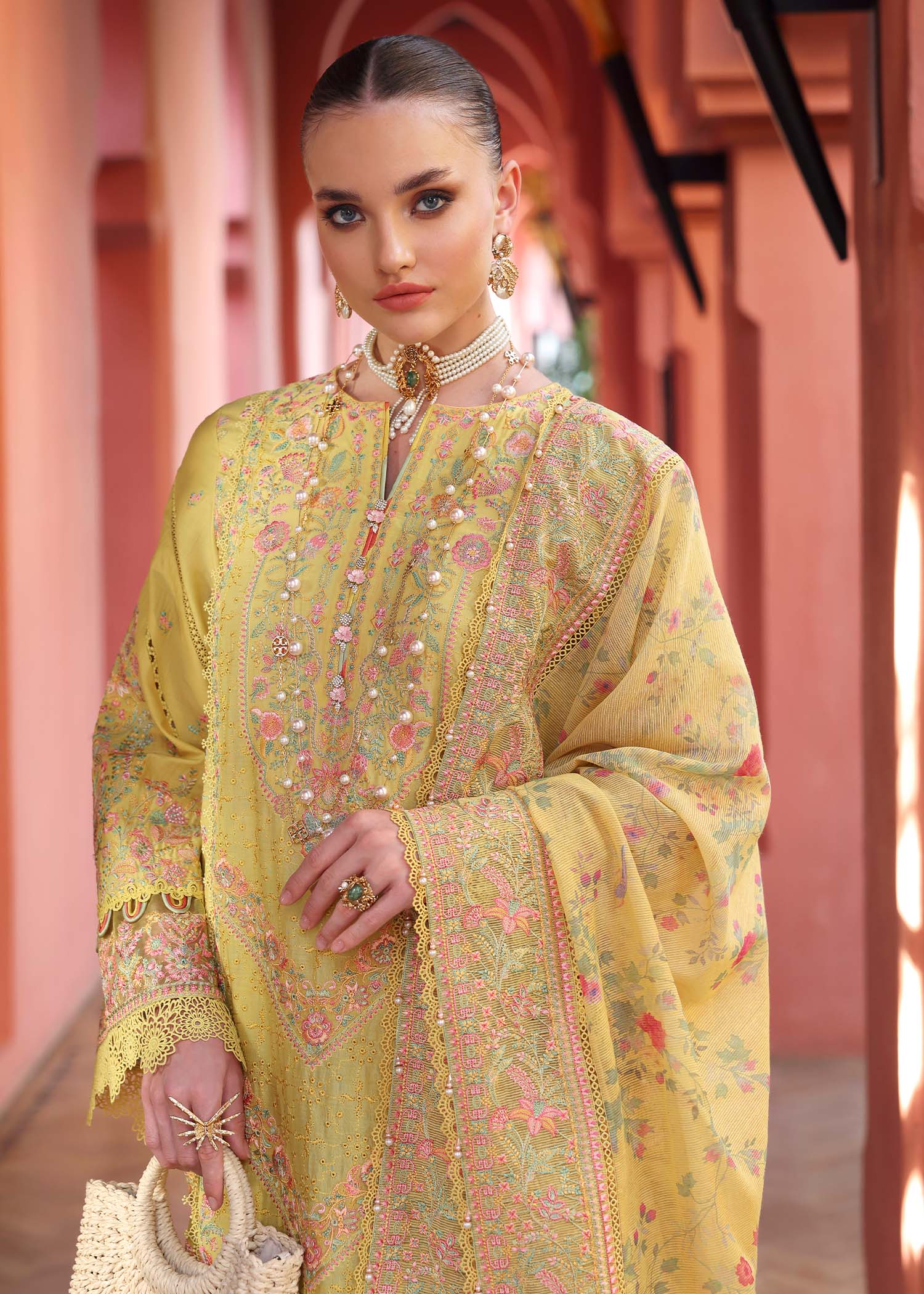 Mustard Embroidered Luxury 3 Piece Winter Dress | Ready to Wear
