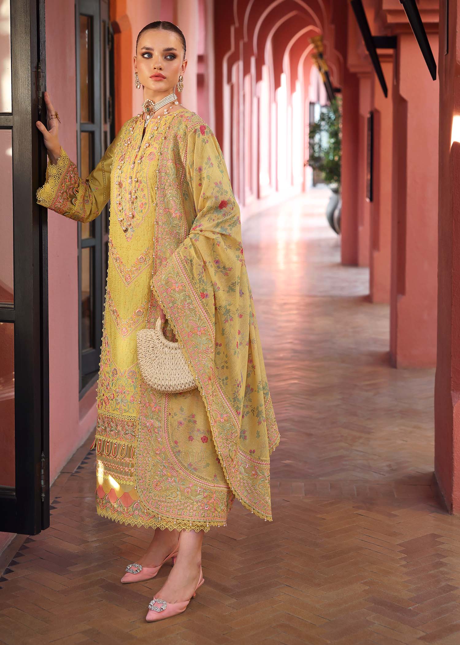 Mustard Embroidered Luxury 3 Piece Winter Dress | Ready to Wear