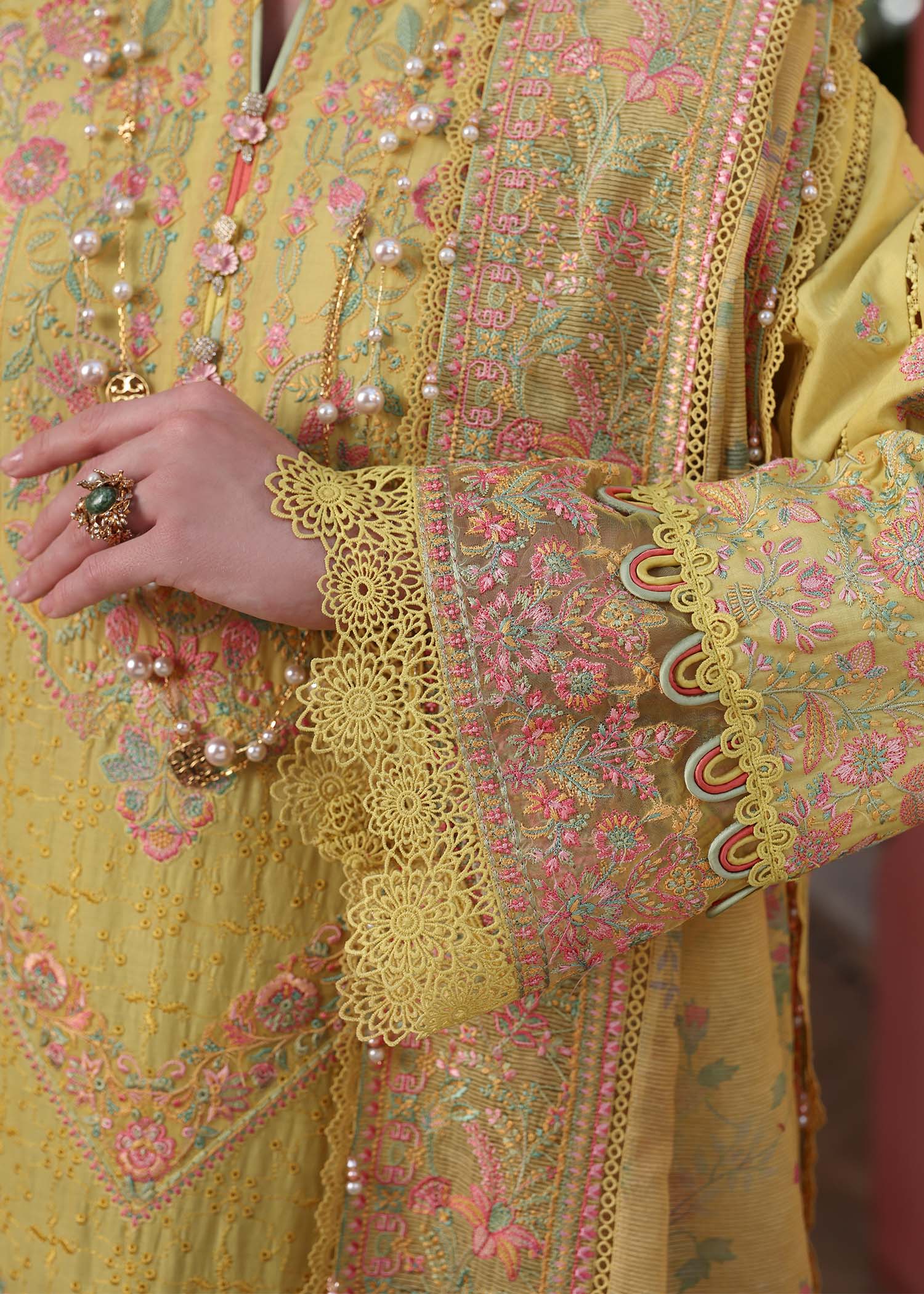 Mustard Embroidered Luxury 3 Piece Winter Dress | Ready to Wear