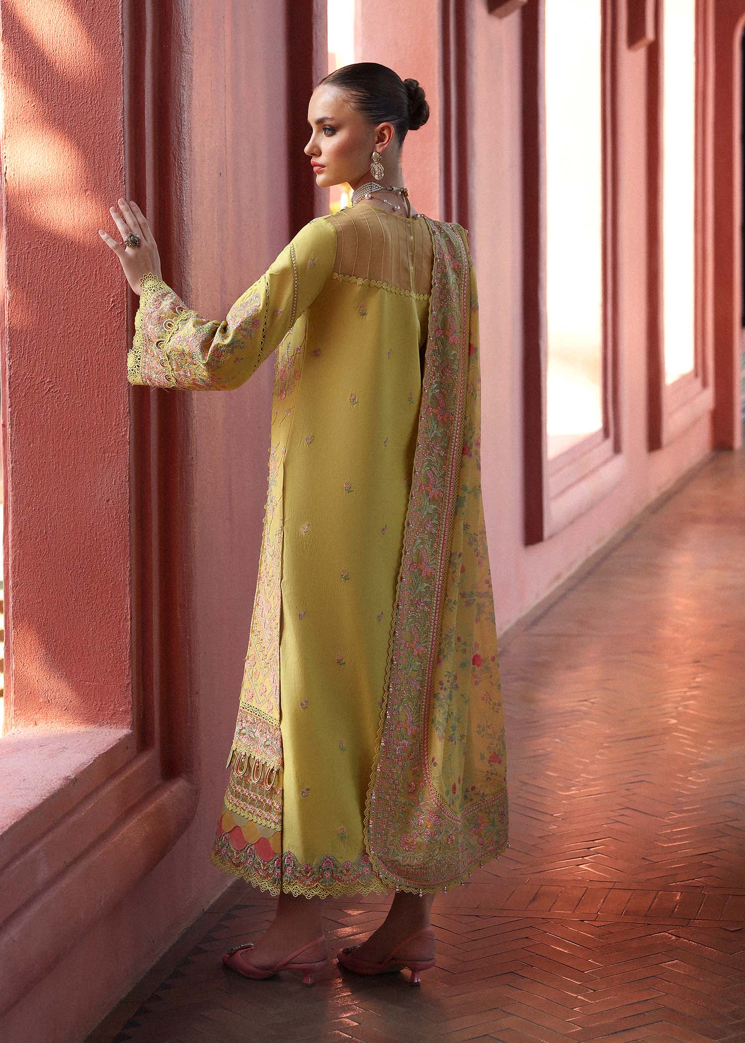 Mustard Embroidered Luxury 3 Piece Winter Dress | Ready to Wear