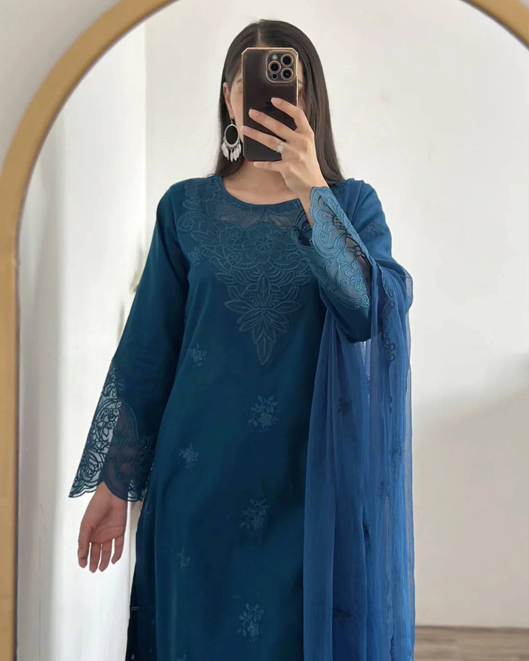 Elegant Winter 3-Piece Embroidered Suit