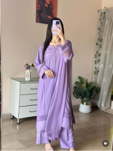 Elegant Lavender 2-Piece Suit | Stylish Summer Wear