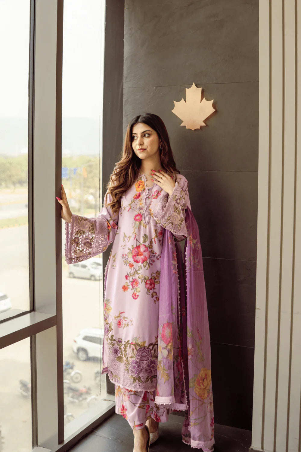 Elegant Floral Summer Lawn Suit - 3 Piece